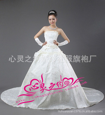 拖尾蕾丝婚纱 新娘拖尾婚纱 批发婚纱 厂家直销 定做加工 B-8_供应产品_合肥市心灵之约婚纱礼服