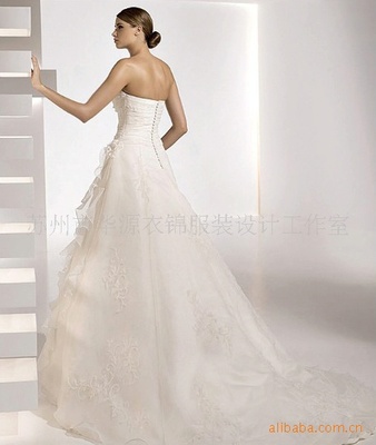 批发精品手工贴花新娘婚纱礼服 婚纱礼服加工,批发精品手工贴花新娘婚纱礼服 婚纱礼服加工生产厂家,批发精品手工贴花新娘婚纱礼服 婚纱礼服加工价格 - 百贸网